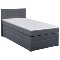 Boxspringbett mit Topper & Bettkasten 90x200 Siam Twist - Anthrazit/Schwarz, Basics, Holzwerkstoff/Textil (90/200cm)