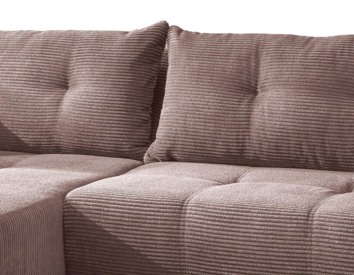 Ecksofa Restato Rosa S: 177x246 cm - Schwarz/Rosa, MODERN, Holz/Textil (177/246cm) - MID.YOU