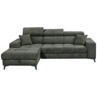 Ecksofa Sydney Dunkelgrün S: 172/268 cm - Dunkelgrün/Schwarz, KONVENTIONELL, Textil (172/268cm) - MID.YOU