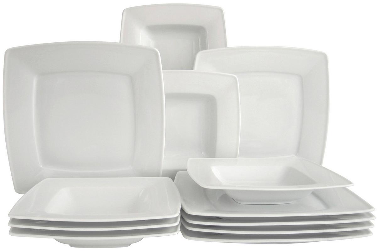 Tafelservice Victoria Porzellan 6 Personen - Weiß, Basics, Keramik - Creatable