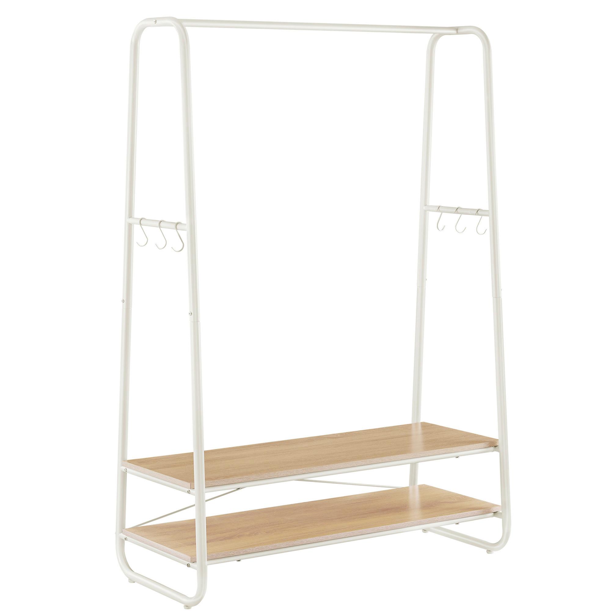 Garderobenständer Weiß, Hellbraun B: 100 cm - Hellbraun/Weiß, Trend, Holzwerkstoff/Metall (100/160/45cm) - MID.YOU