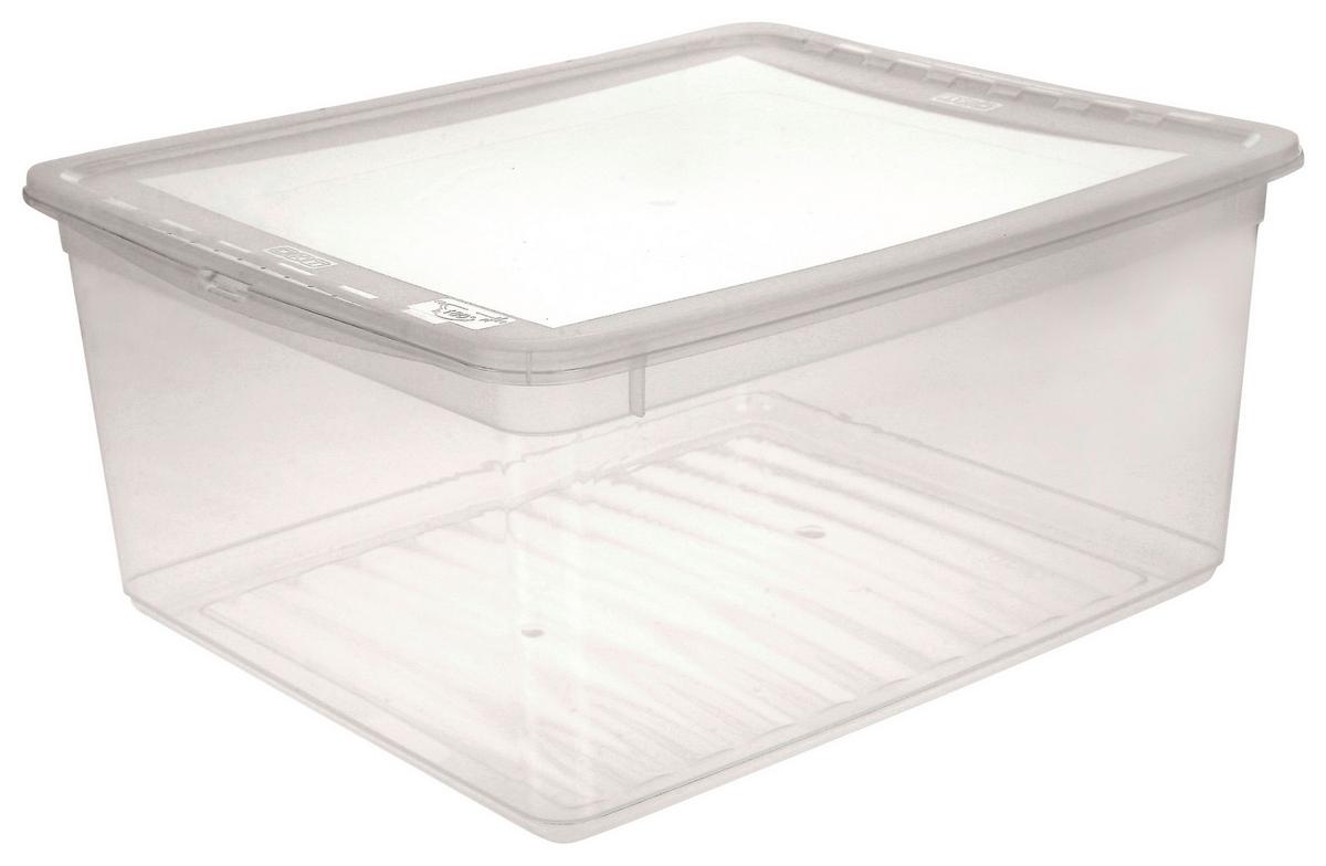Aufbewahrungsbox Bea mit Deckel Kunststoff 39x33,5x18 cm - Transparent, KONVENTIONELL, Kunststoff (39/33,5/18cm) - Homezone