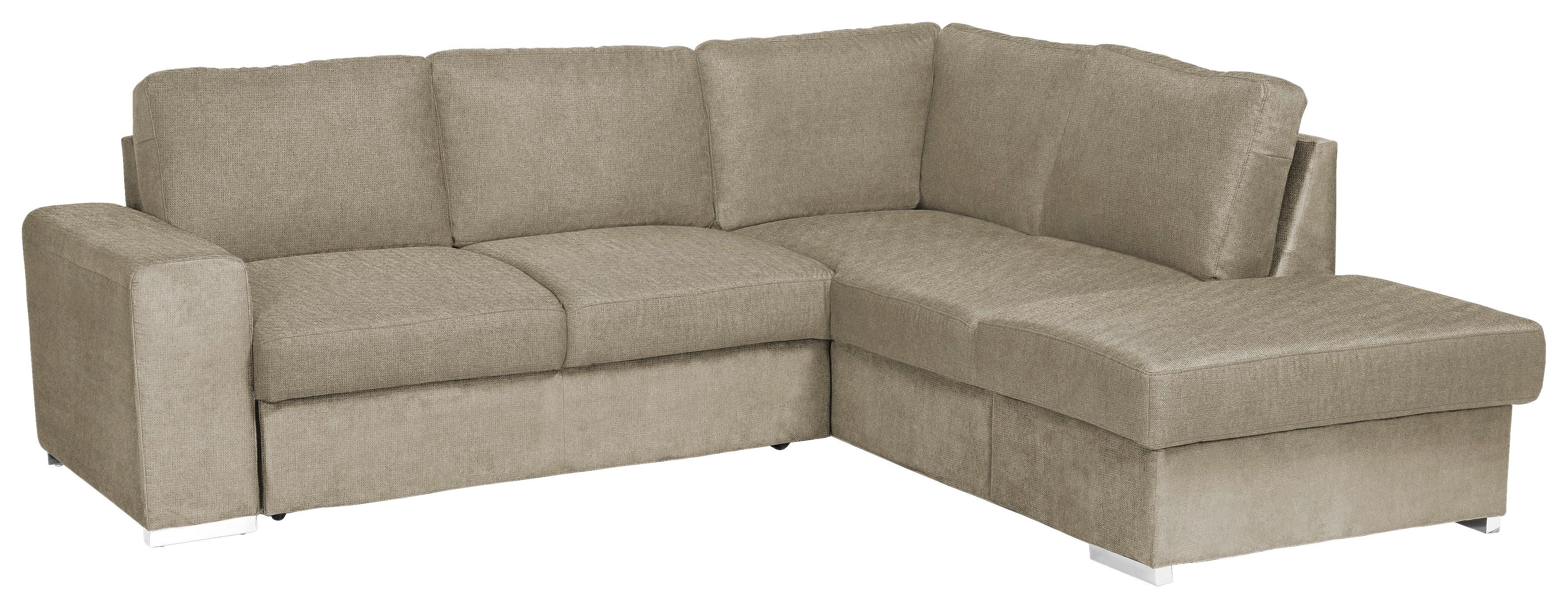 Rozkládací Sedací Souprava Eddi - Cappuccino, Pravý Roh - cappuccino/barvy chromu, Design, textil/plast (248/213cm) - MID.YOU