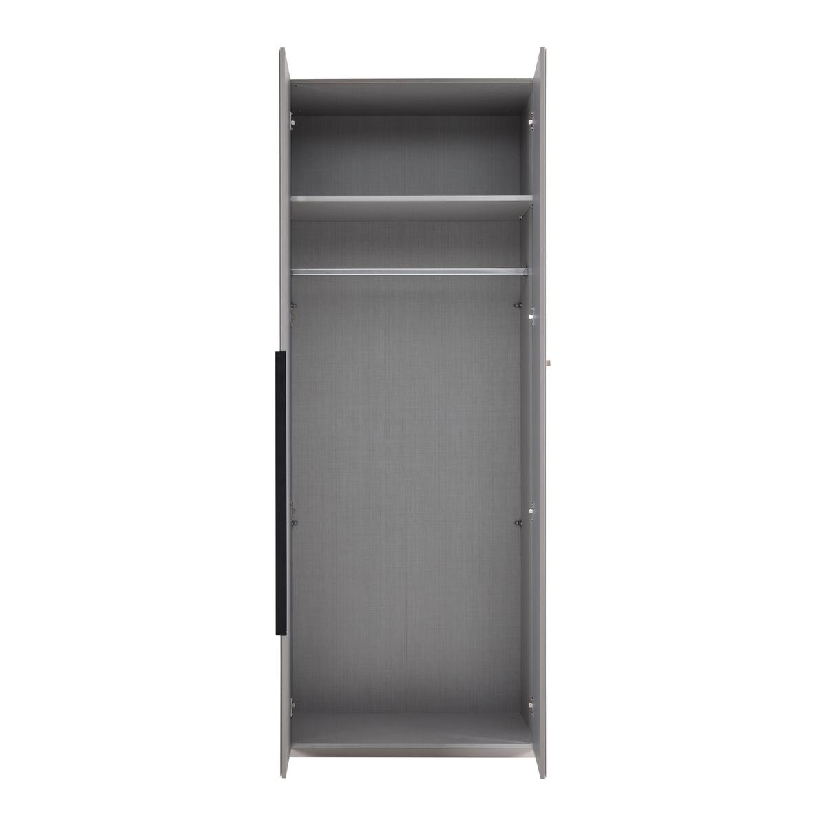 Šatníková skriňa NEW YORK - čierna/sivá, Konventionell, kov/kompozitné drevo (90/236/58cm)