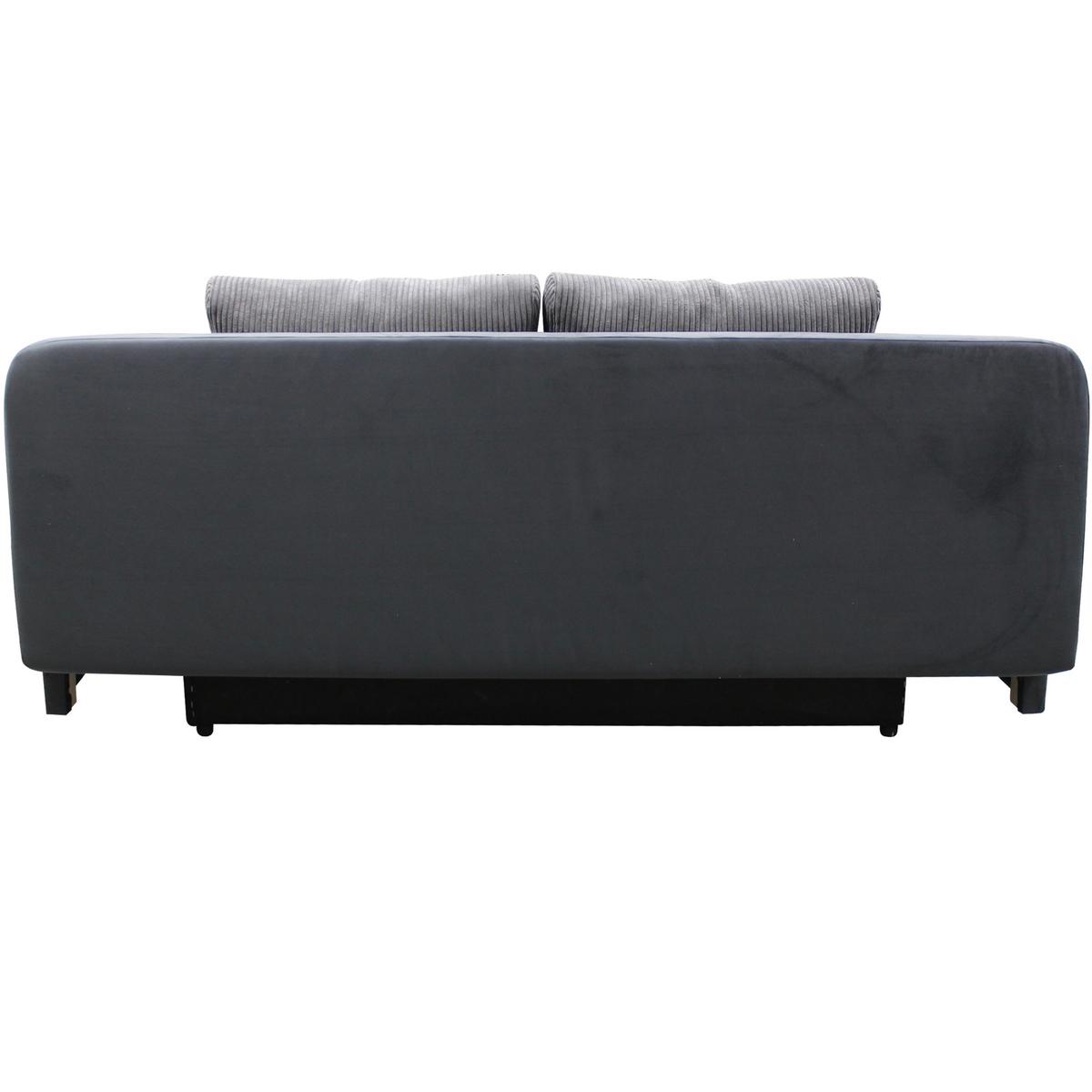 Schlafsofa Stella Grau B: 197 cm - Schwarz/Grau, Design, Textil (197/90/83cm) - MID.YOU