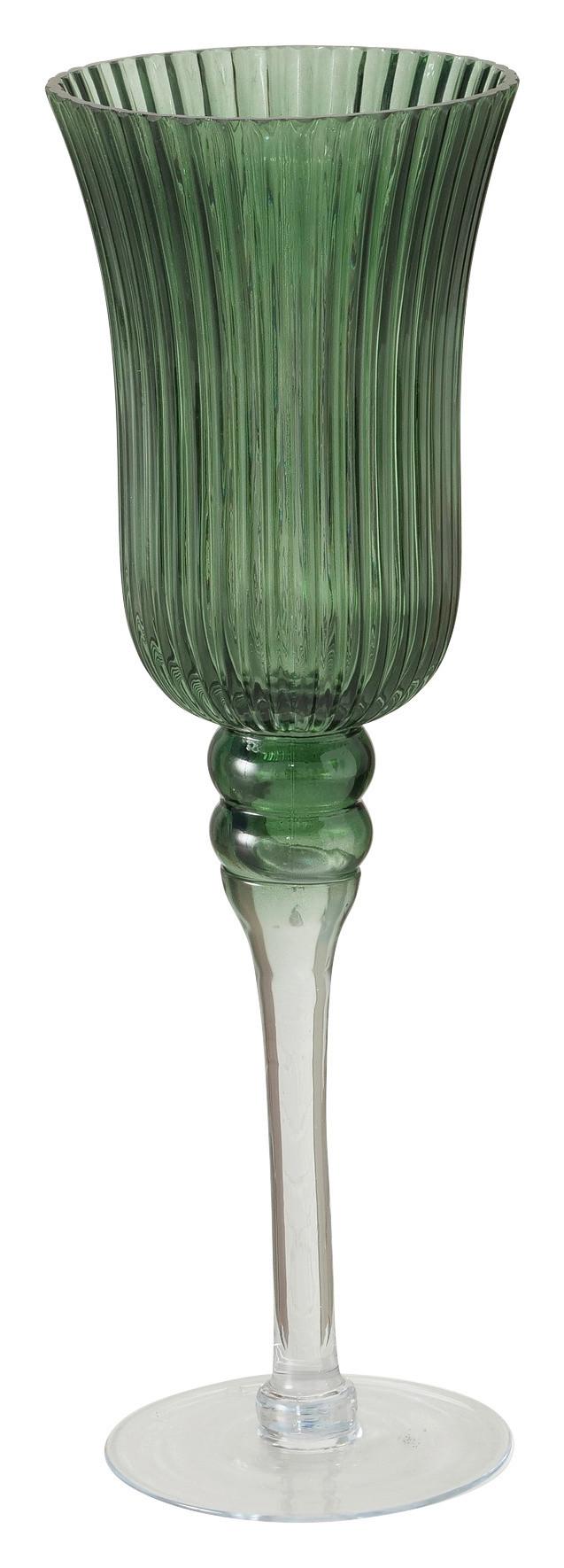 Windlicht Manou Glas Grün H: 35 cm