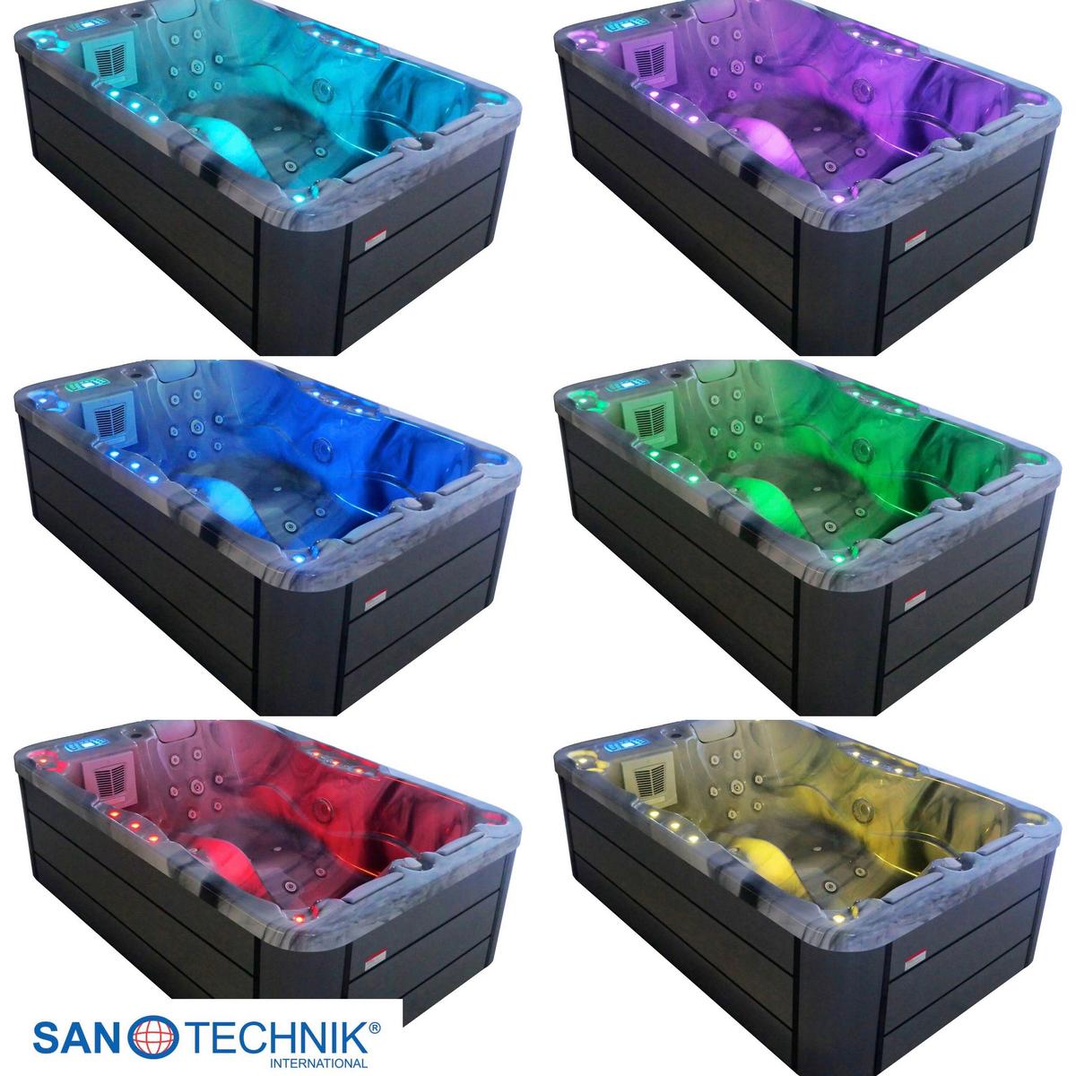 Whirlpool SPA07 für bis zu 3 Personen - Grauweiß, Basics, Kunststoff (205/130/70cm) - Sanotechnik
