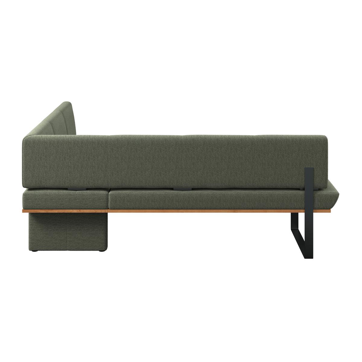 Eckbank Tristan Webstoff grün, S:225x175cm - Schwarz/Grün, MODERN, Holz/Textil (225/175cm) - James Wood