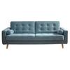 Schlafsofa Mit Bettkasten Und Kissen Fjord, Webstoff - Blau/Eichefarben, MODERN, Textil (222/86/90cm) - MID.YOU
