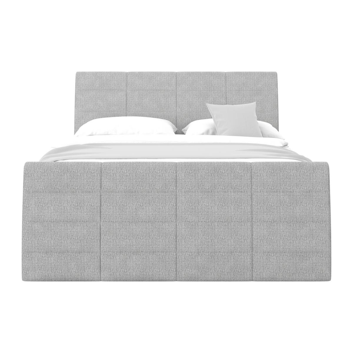Boxspringbett Libra - Grauweiß/Schwarz, KONVENTIONELL, Textil (160/200cm)