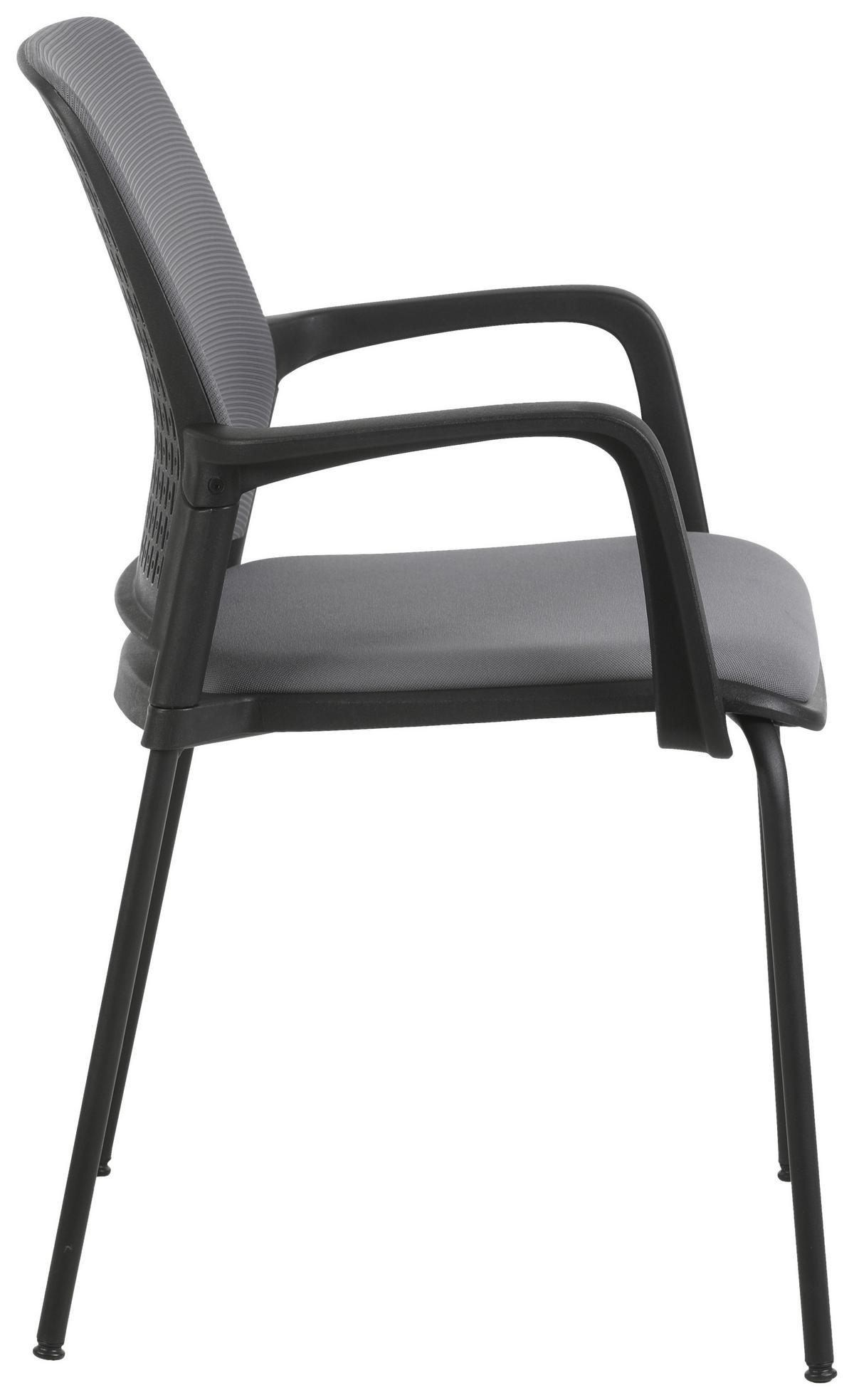Konferenční židle PISA - šedá/černá, Moderní, kov/textil (60/85/55cm)