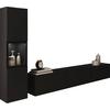 Wohnwand Berlin I Schwarz B: 210 cm - Schwarz/Grau, Design, Glas/Holzwerkstoff (210/130/32,5cm) - MID.YOU