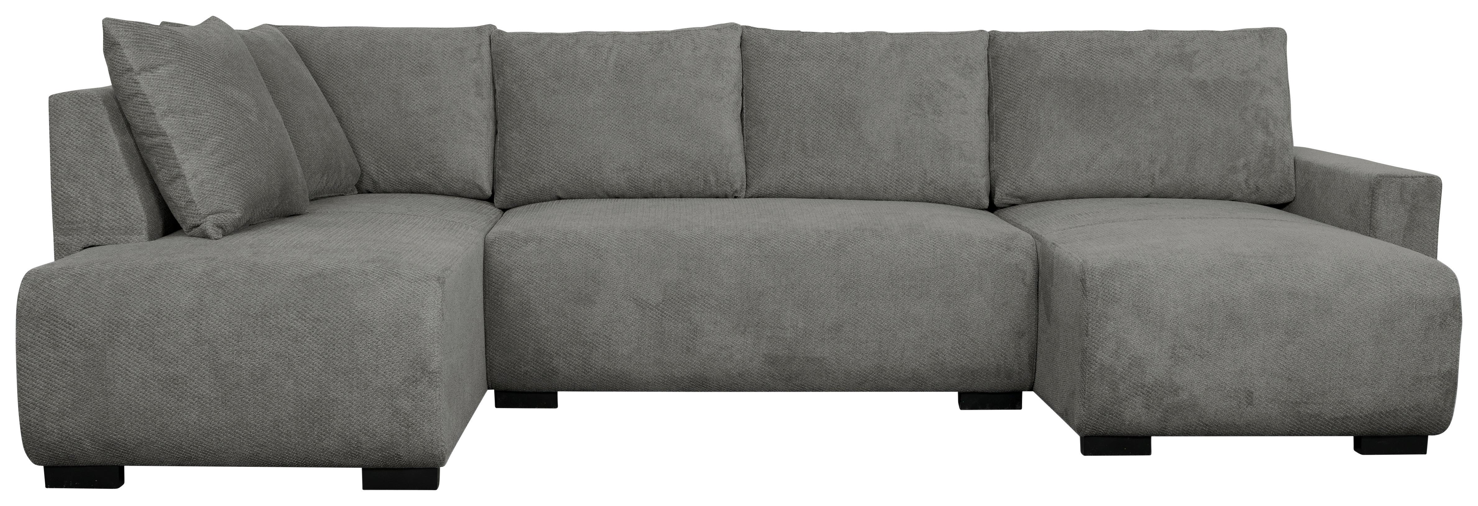 Wohnlandschaft Veronice Grau B: 313 cm - Blau/Schwarz, Trend, Textil (171/313/141cm)