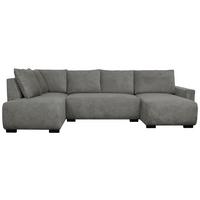 Wohnlandschaft Veronice Grau B: 313 cm - Blau/Schwarz, Trend, Textil (171/313/141cm)
