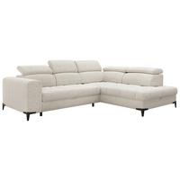 Rohová sedačka MASON, pravá, krémovo-béžová tkanina - čierna/krémová, Modern, kov/drevo (271/211cm) - Mömax