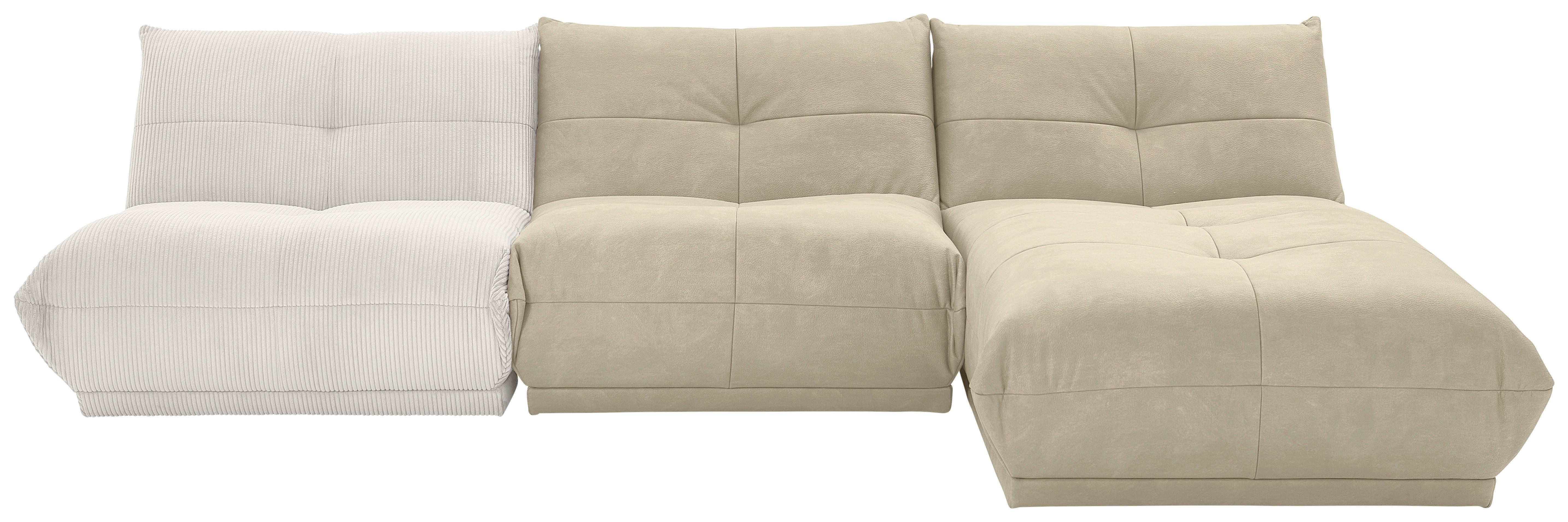 Ecksofa Giselle Creme/Weiß S: 315x185 cm - Creme/Weiß, Trend, Textil (315/185cm) - Livetastic
