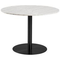 Jídelní stůl CORBY 105 cm - bílá/černá, Trend, kov/kámen (105/105/75cm) - Ambia Home