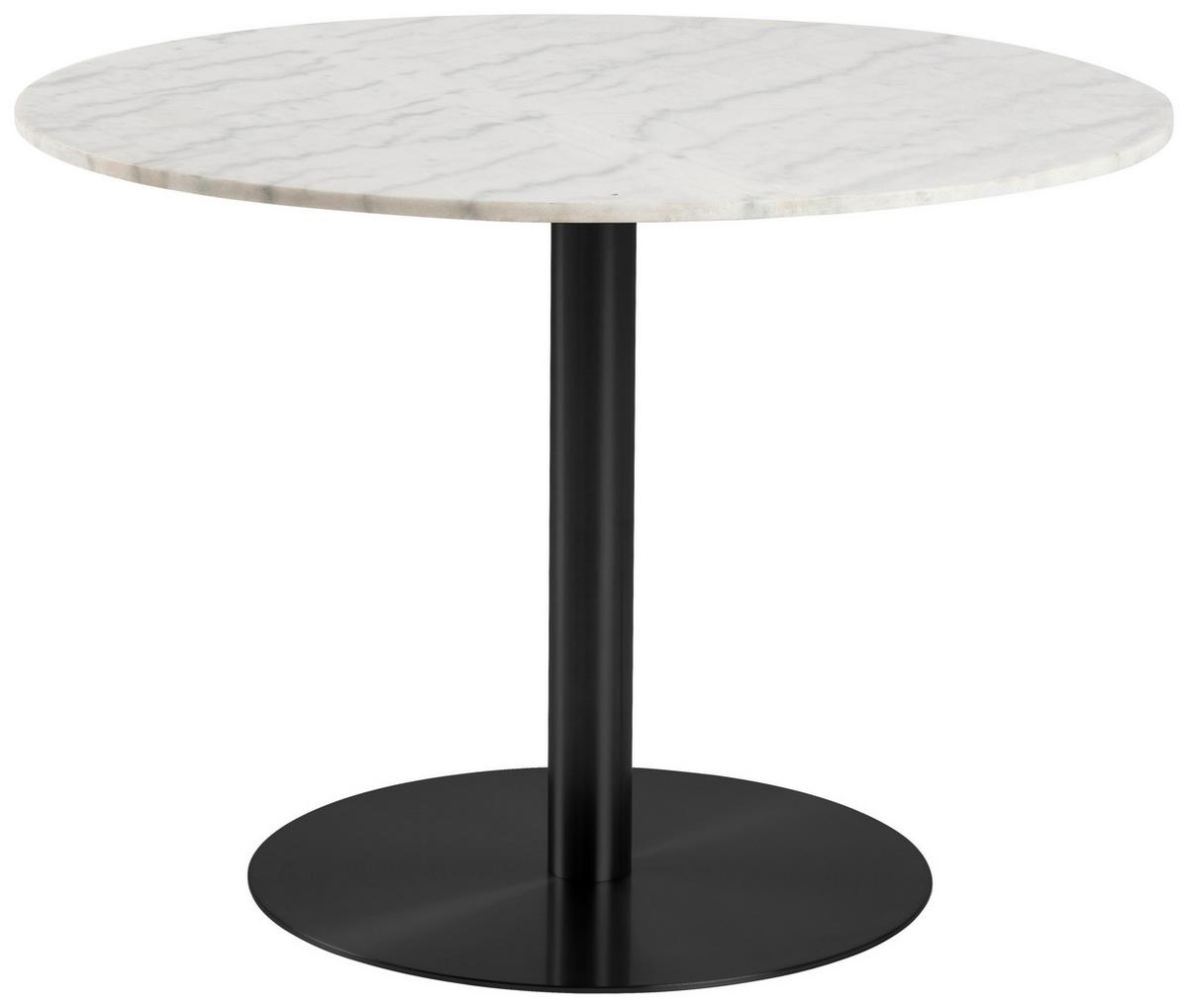 Jídelní stůl CORBY 105 cm - bílá/černá, Trend, kov/kámen (105/105/75cm) - Ambia Home