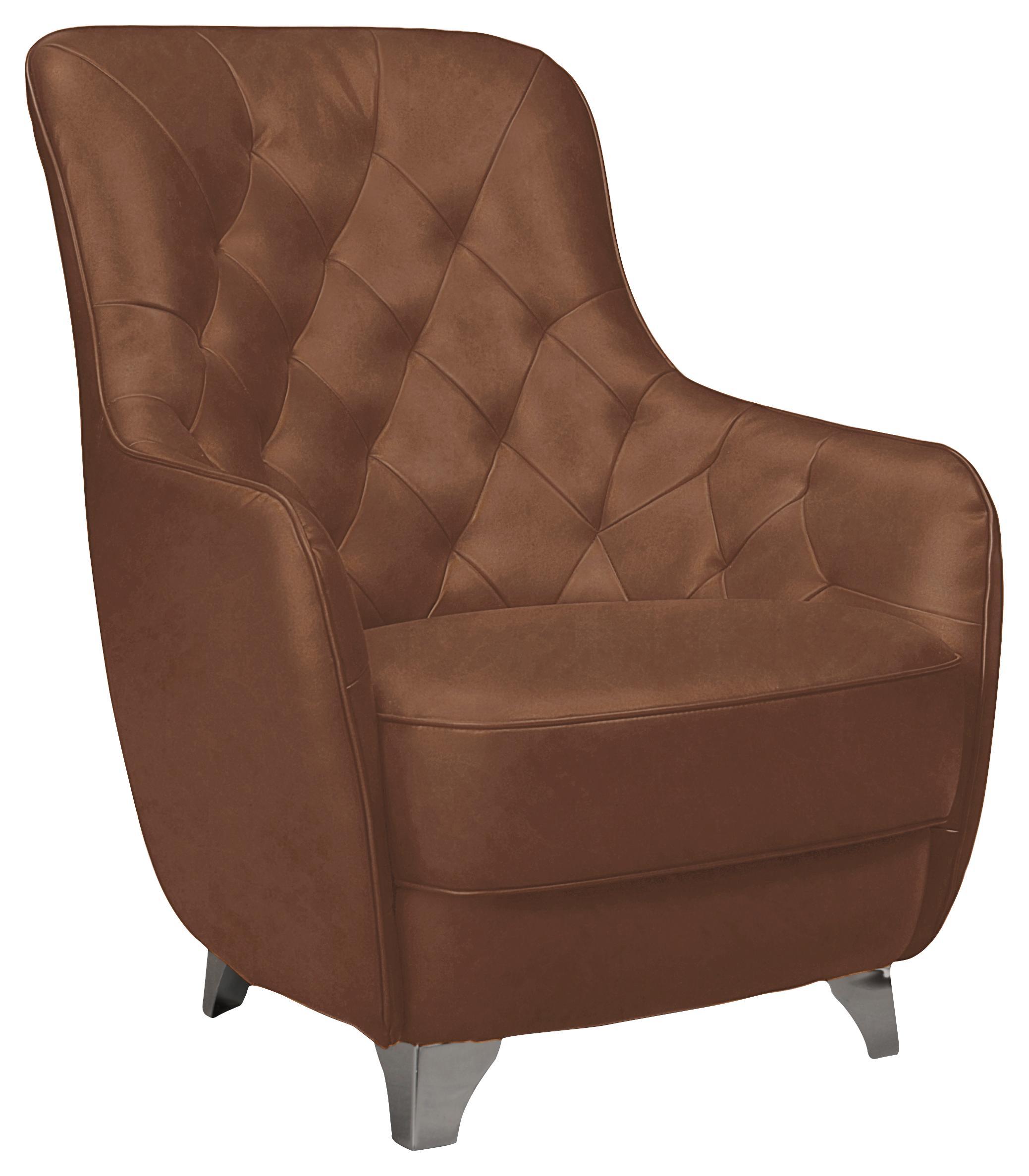 Sessel Retro Neu - Chromfarben, Trend, Textil (82/97/91cm)