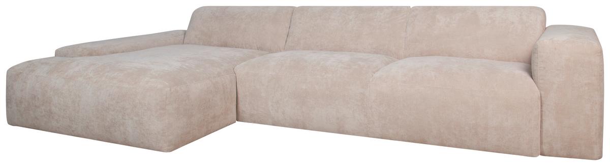ECKSOFA Hannah Beige S: 170x343cm - Beige/Schwarz, Design, Textil (170/343cm) - MID.YOU