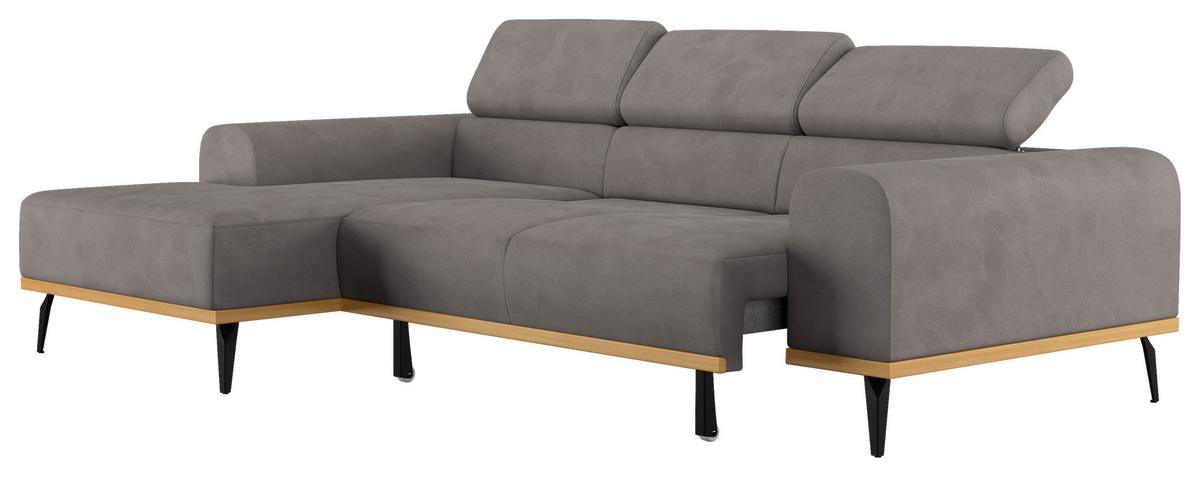 Ecksofa Grau Mit Sitzvorzug S: 157x244 Cm - Schwarz/Grau, KONVENTIONELL, Textil (157/244cm) - Cotta