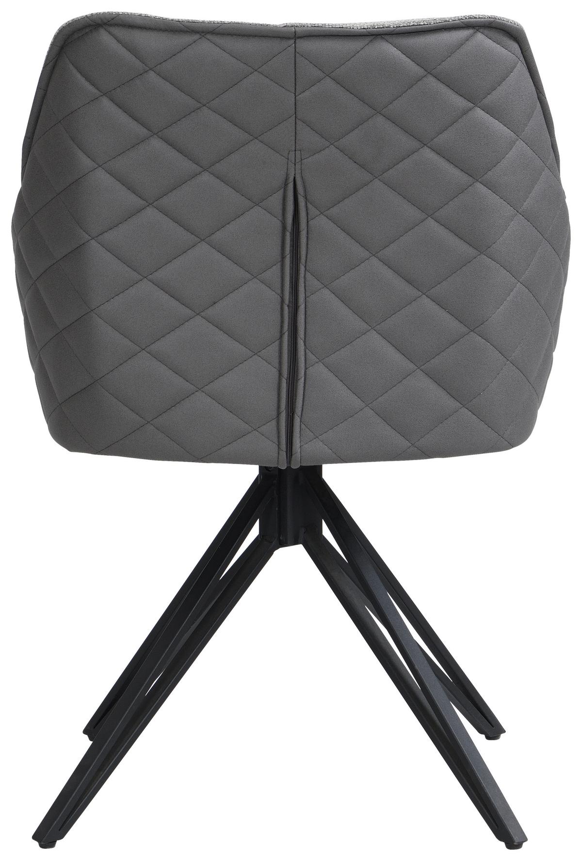 Armlehnstuhl Aurelia Dunkelgrau/Schwarz B: 57 cm - Dunkelgrau/Schwarz, MODERN, Textil/Metall (57/82/61cm) - Livetastic