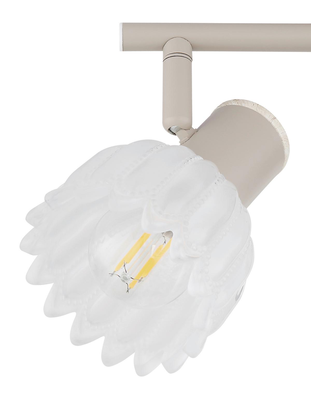 Strahler Exkl. 2xe14, 40w - Sandfarben, KONVENTIONELL, Glas/Metall (25/9/15,5cm) - Globo