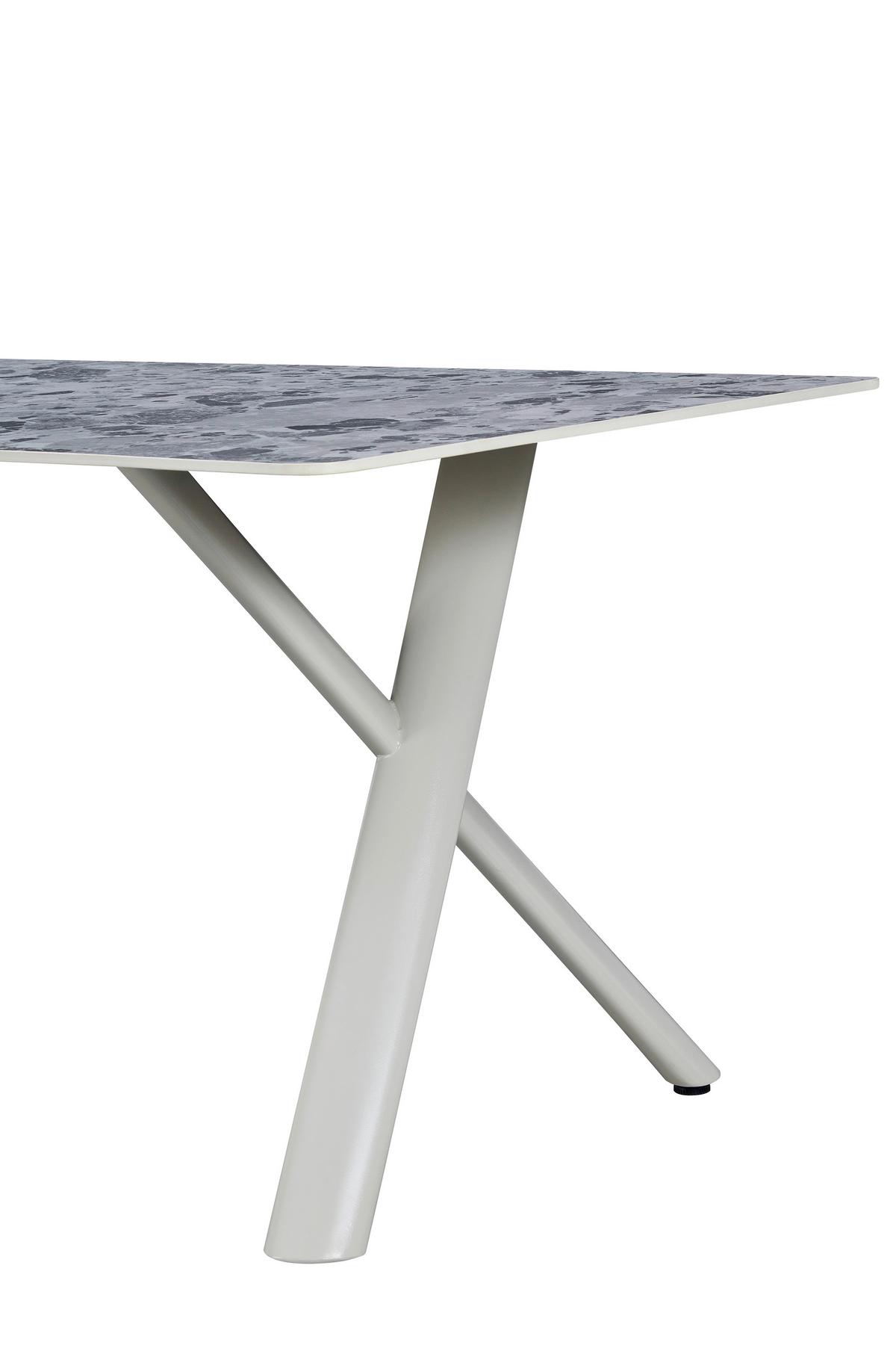 Jedálenský stôl ROBIN 180 - sivá/béžová, Design, kov/kameň (180/76/90cm) - Mömax