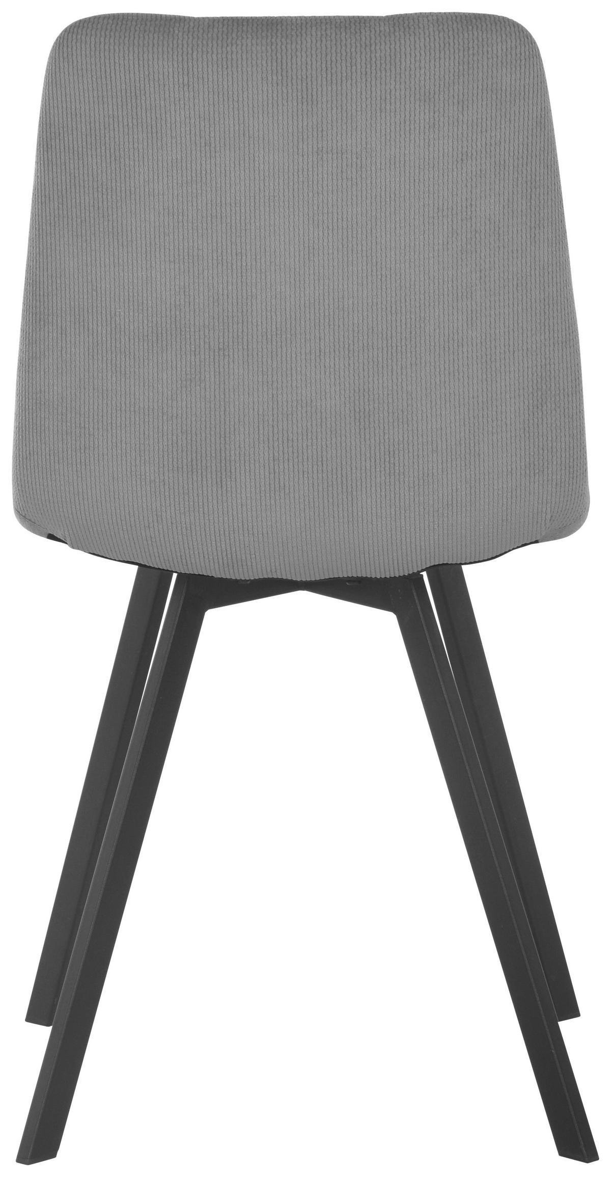 Stuhl-Set Leon - Schwarz/Grau, LIFESTYLE, Holz/Textil (45/88/55cm) - Livetastic