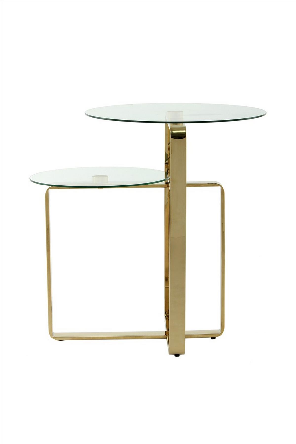 PRÍRUČNÝ STOLÍK CATRICE 100 GOLD - zlatá, Design, kov/sklo (59/60/59cm) - Kayoom