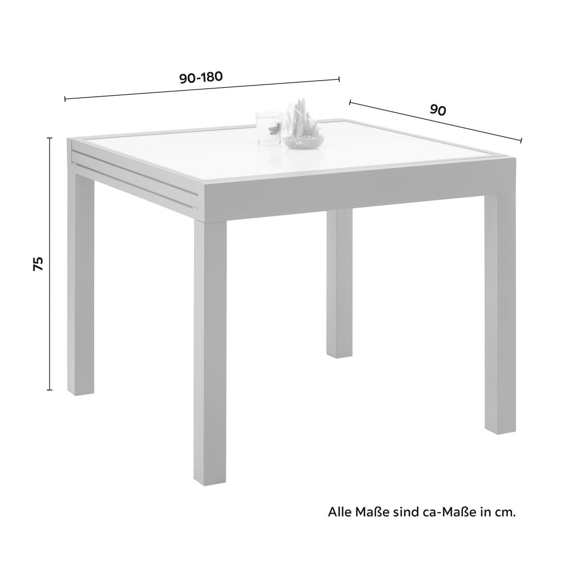 ZAHRADNÍ STŮL ATLANTA 2 - antracitová, Moderní, kov/sklo (90-180/90/75cm) - Modern Living