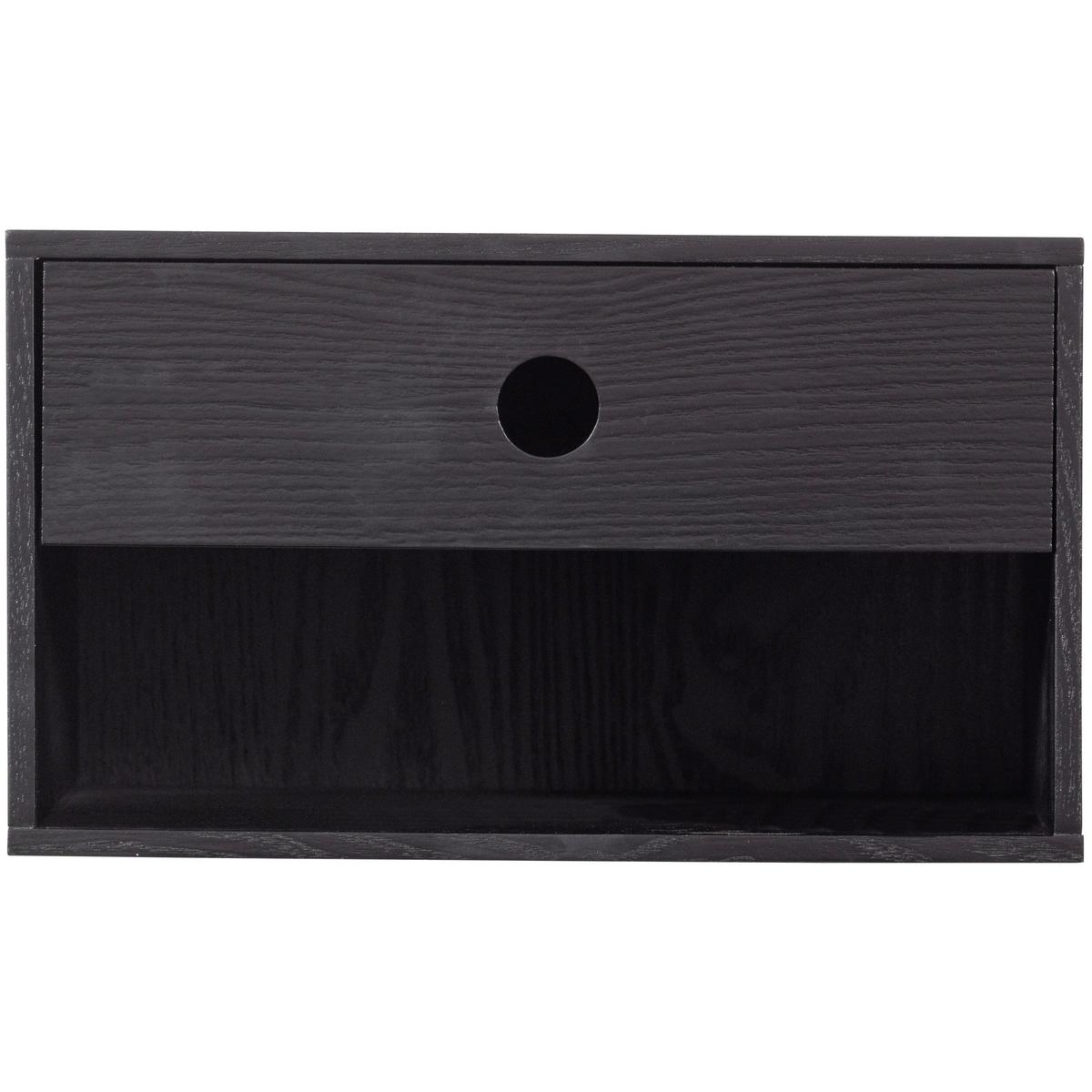 NACHTKÄSTCHEN Nancy Schwarz B: 34cm - Schwarz, Basics, Holzwerkstoff (34/20/30cm) - MID.YOU