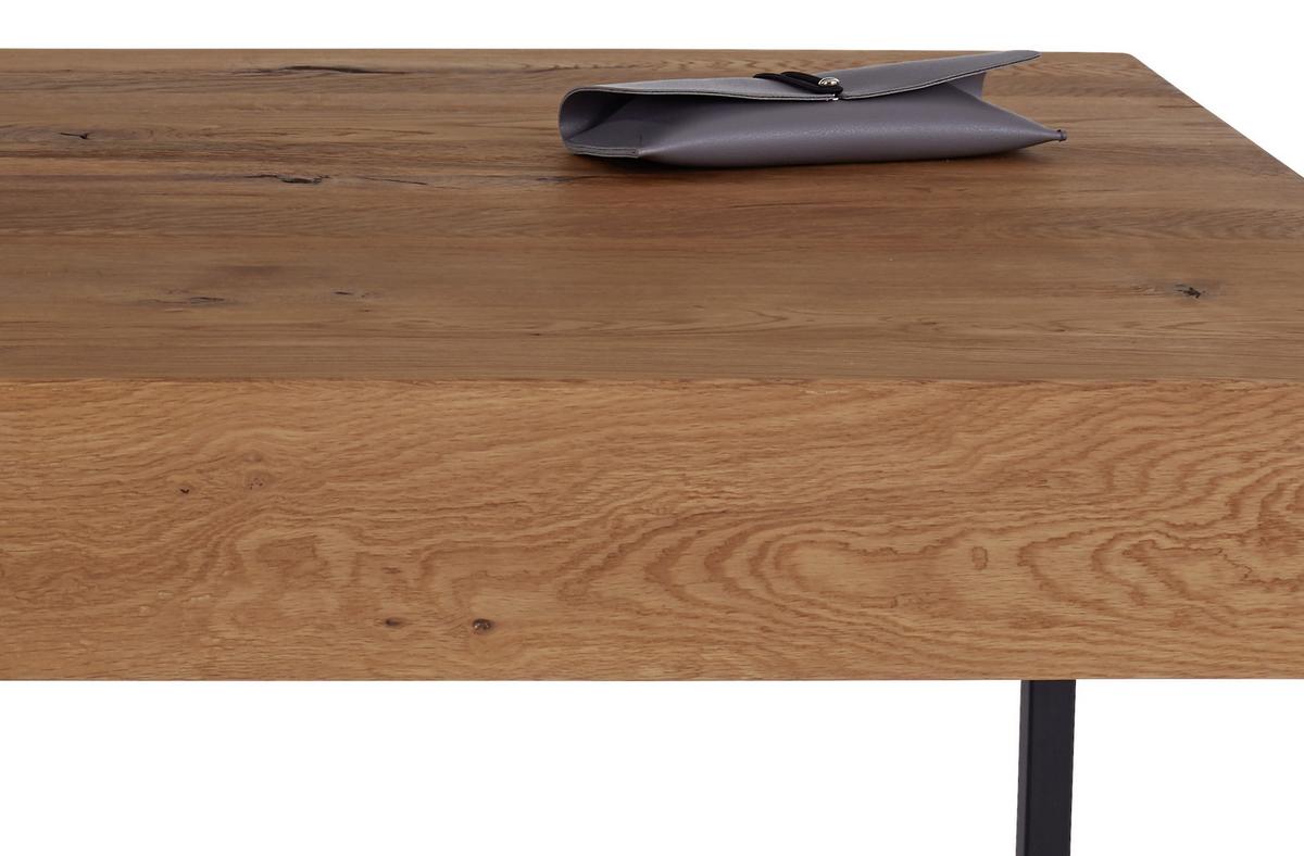 Konferenční stolek OLIVER 110x65cm - černá/barvy dubu, Moderní, kov/kompozitní dřevo (110/42/65cm)