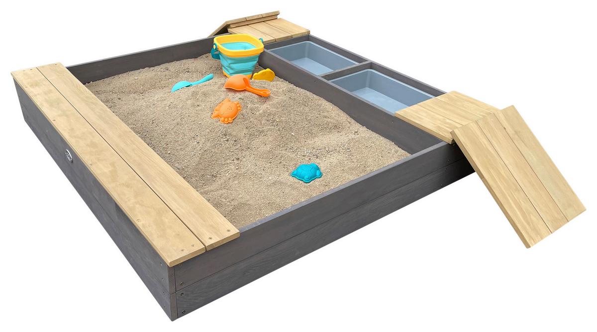 Sandkasten A031.016.20 - Braun/Grau, KONVENTIONELL, Holz (117/18,7/119cm) - Ambia Garden