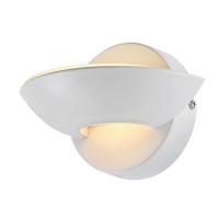 Led-wandleuchte 1-flammig Halbrunde Form Weiß - Weiß, Design, Glas/Metall (16,5/11cm) - Globo