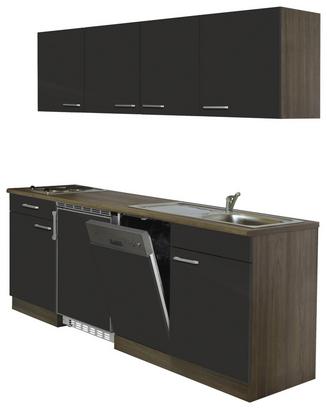 Platzsparend und schick mit viel Stauraum für Gläser und Tassen Platzsparende Küche mit viel Stauraum