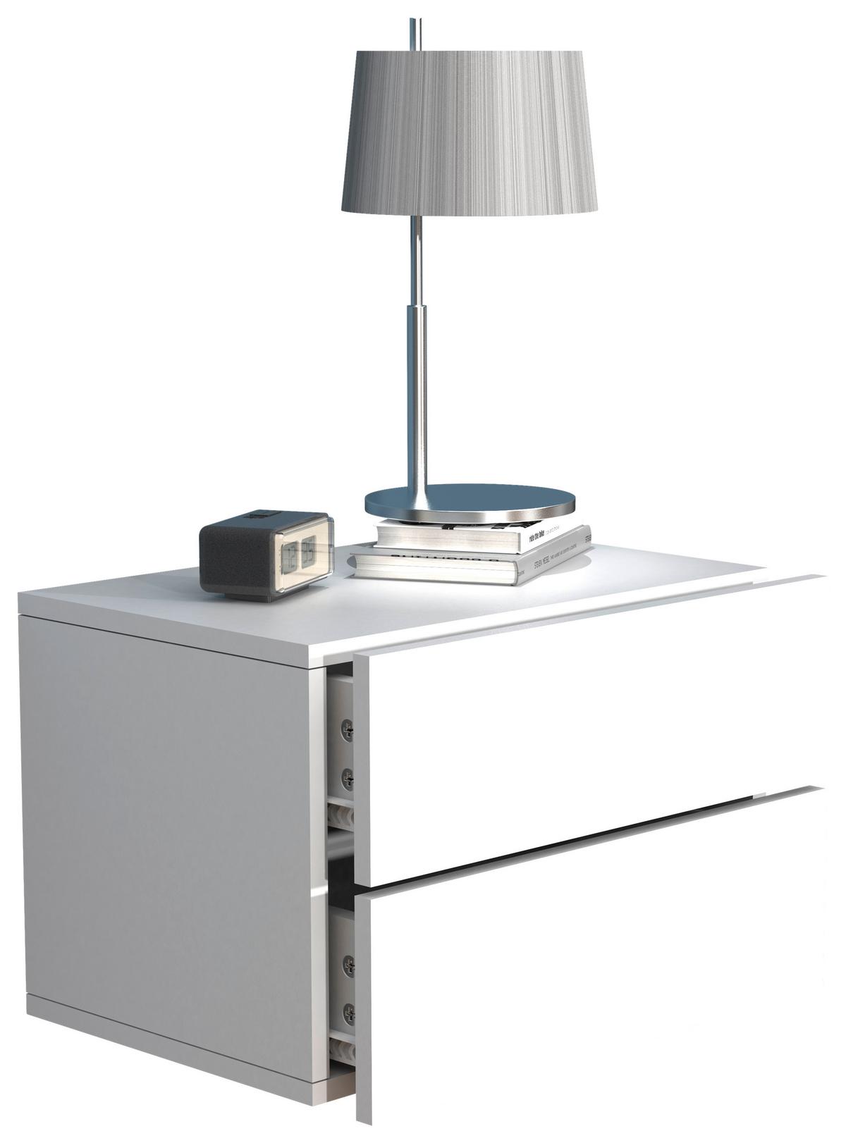 Nachtkästchen USAl L B: 45 cm Weiß - Weiß, MODERN, Holzwerkstoff (45/30/32cm) - MID.YOU