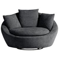 Sessel Maui - Anthrazit/Silberfarben, MODERN, Textil (130/80/112cm) - Trendmanufaktur
