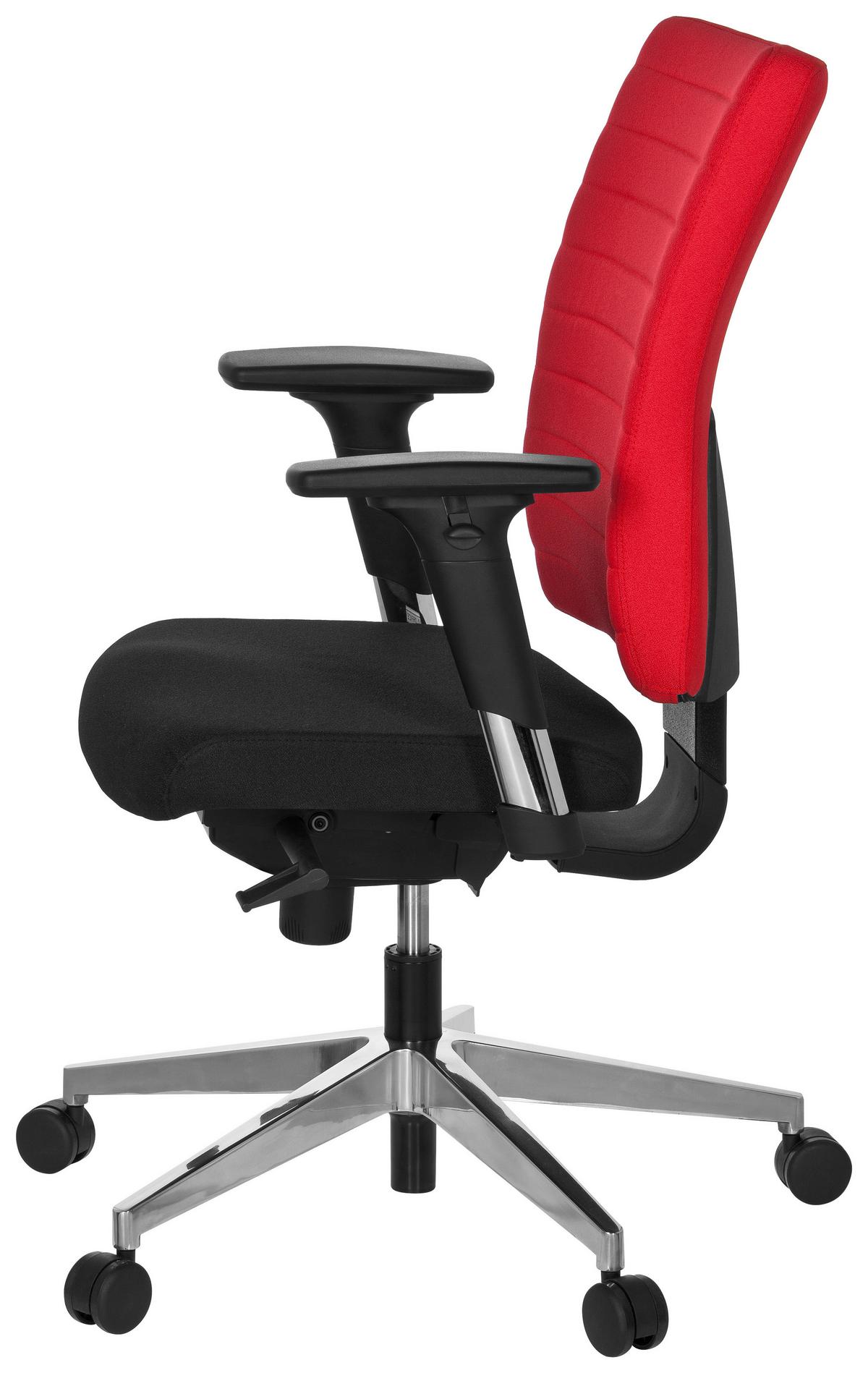 Drehstuhl Pro-Tec 350 Rot/Schwarz - Chromfarben/Rot, MODERN, Kunststoff/Textil (57/123/45cm) - MID.YOU