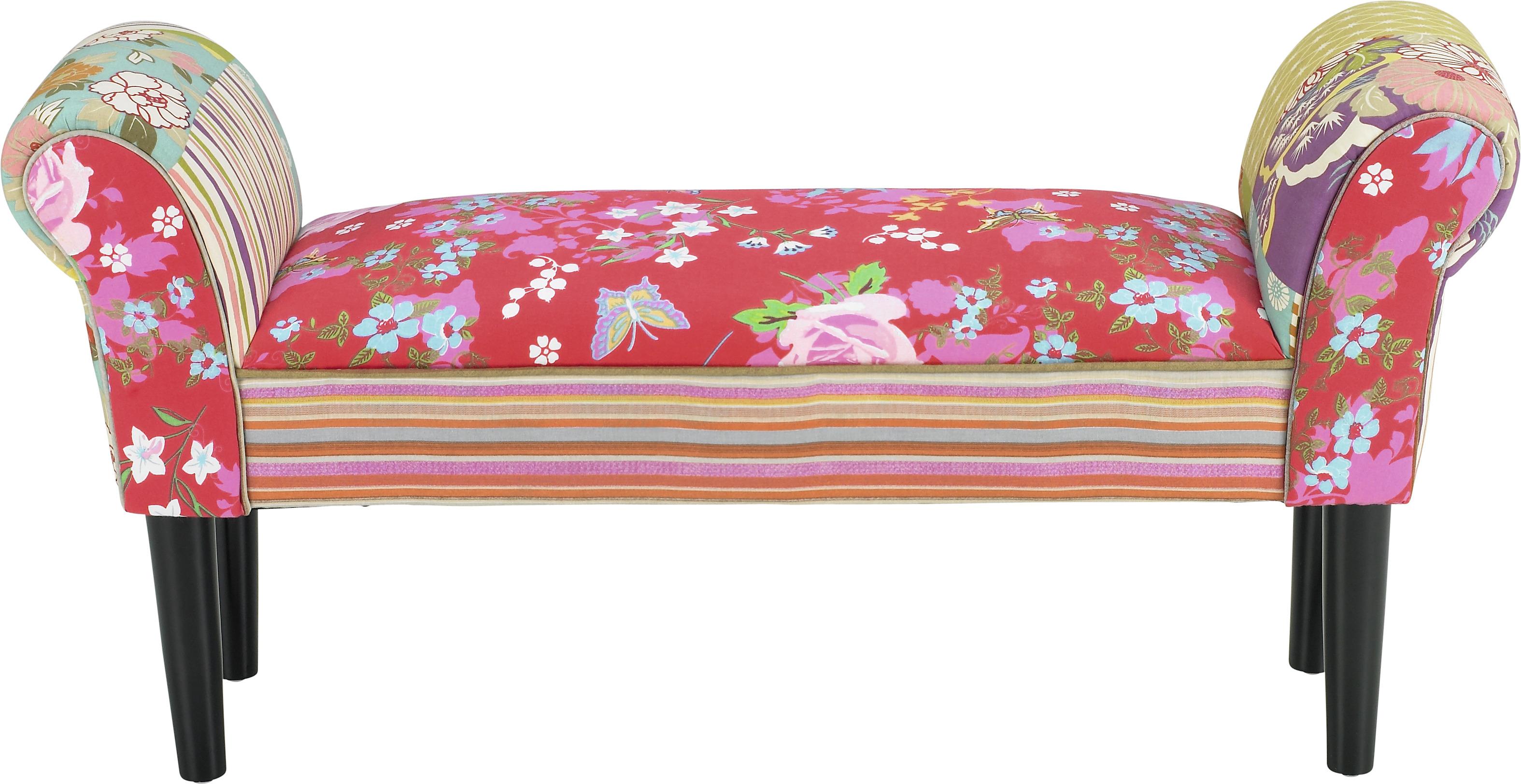 Garderobenbank Patchwork B: 102 cm Gepolstert Bunt - Multicolor/Schwarz, KONVENTIONELL, Holz/Textil (102/51/31cm)