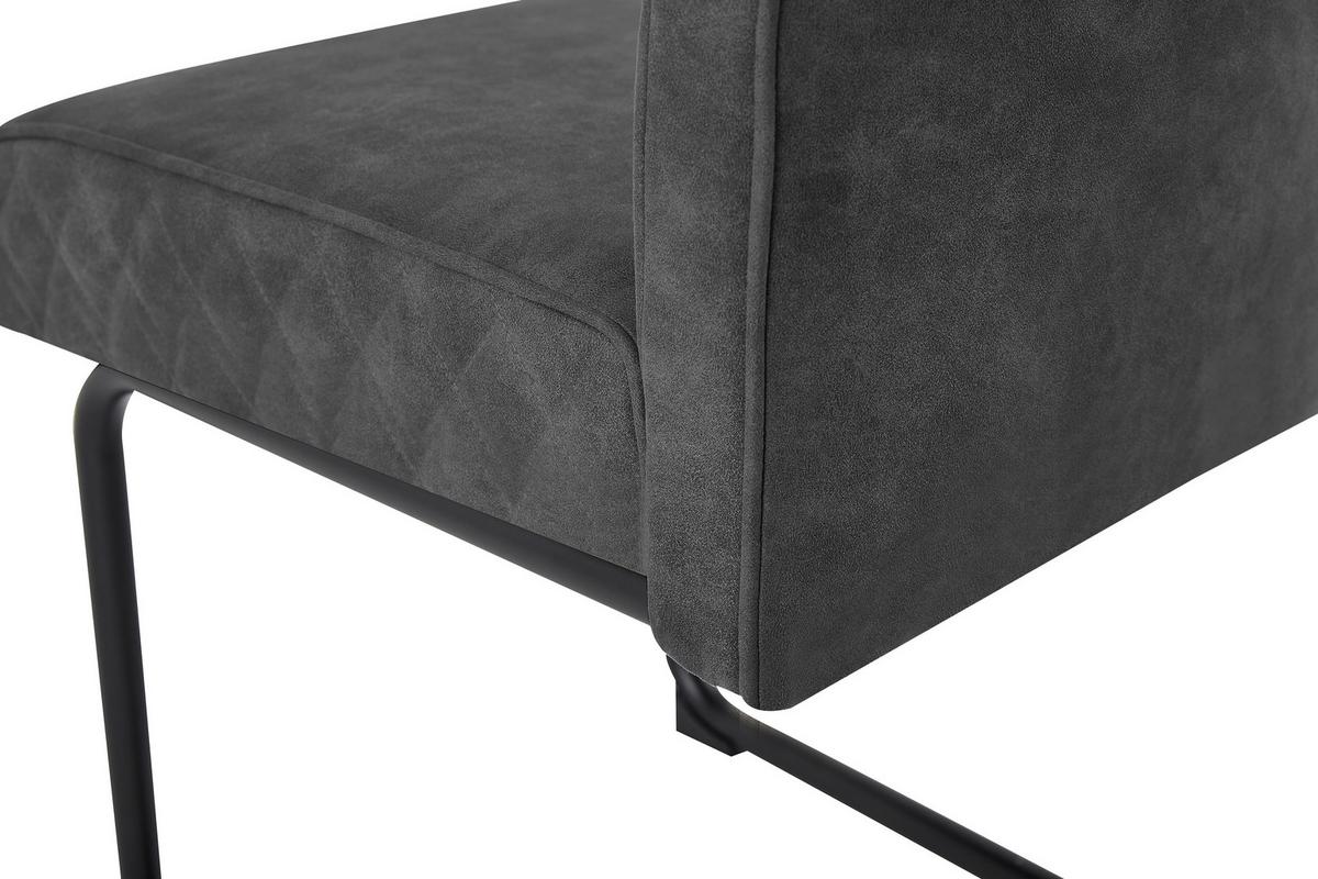 Schwingstuhl-set Maria-Xxl - Anthrazit/Schwarz, MODERN, Textil/Metall (45/95/60cm) - MID.YOU