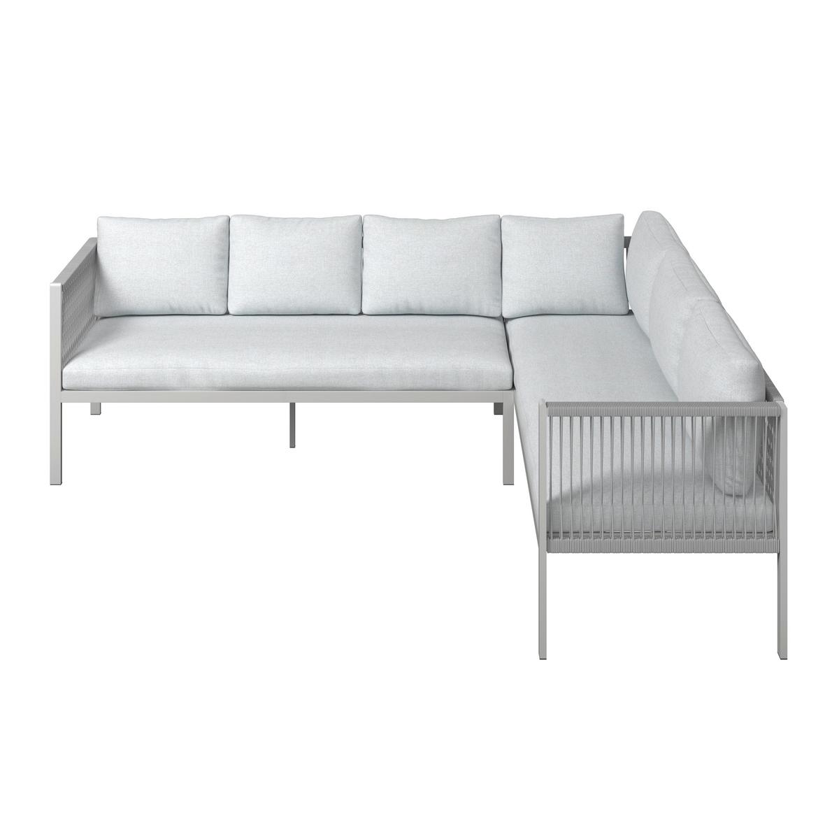 Loungegarnitur Auckland - Beige/Creme, MODERN, Glas/Textil (242/195cm) - Beldano