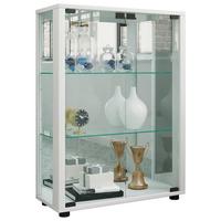 VITRINE Sintalo Weiß B: 60 cm - Schwarz/Weiß, MODERN, Glas/Holzwerkstoff (60/80/25cm) - MID.YOU