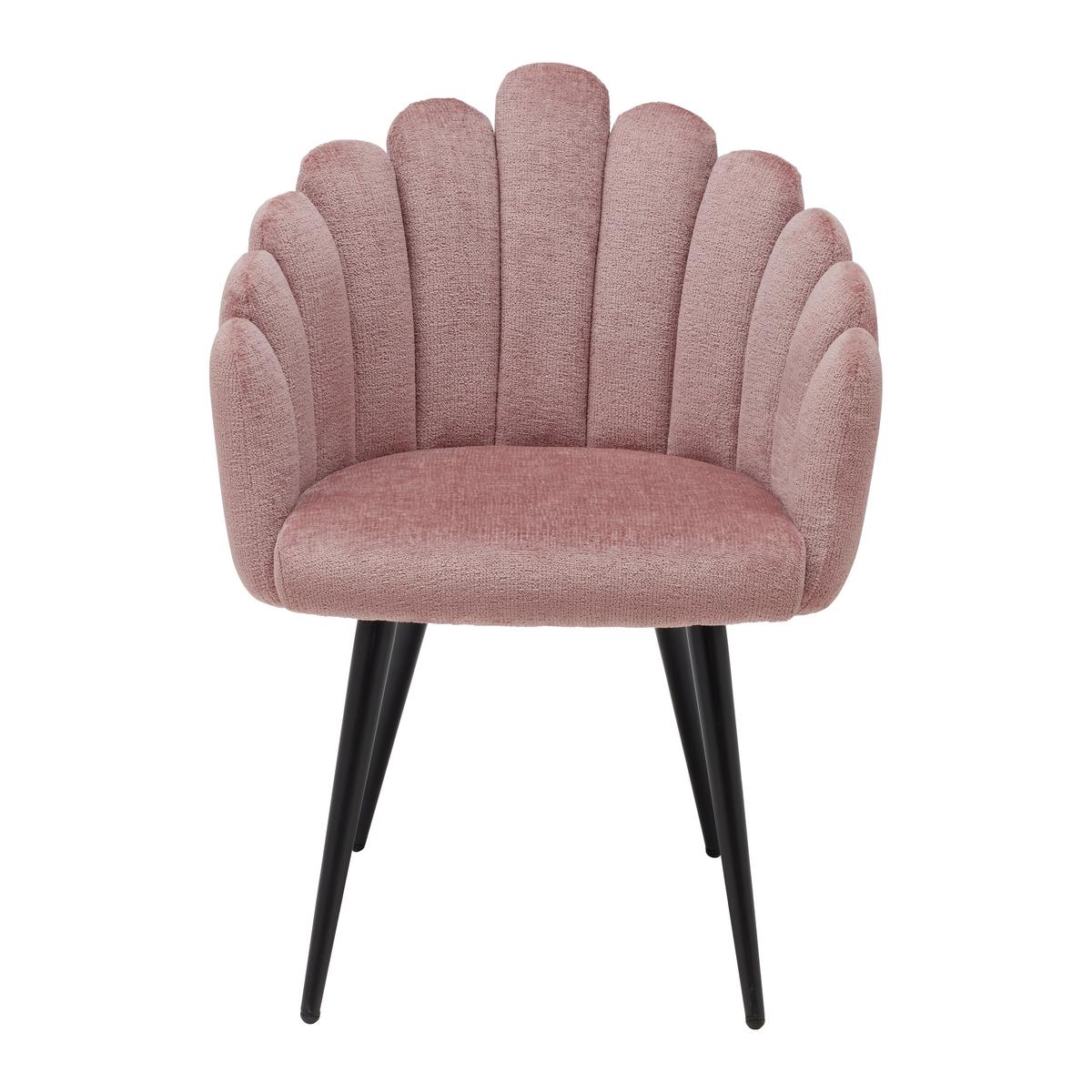 Jídelní křeslo SIBYL růžová - růžová/černá, Romantický / Rustikální, kov/textil (63/84/58cm) - Premium Living