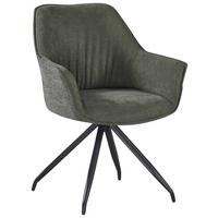 ŽIDLE S PODRUČKAMI NOVA - černá/zelená, Moderní, kov/textil (64/85/62cm) - Premium Living