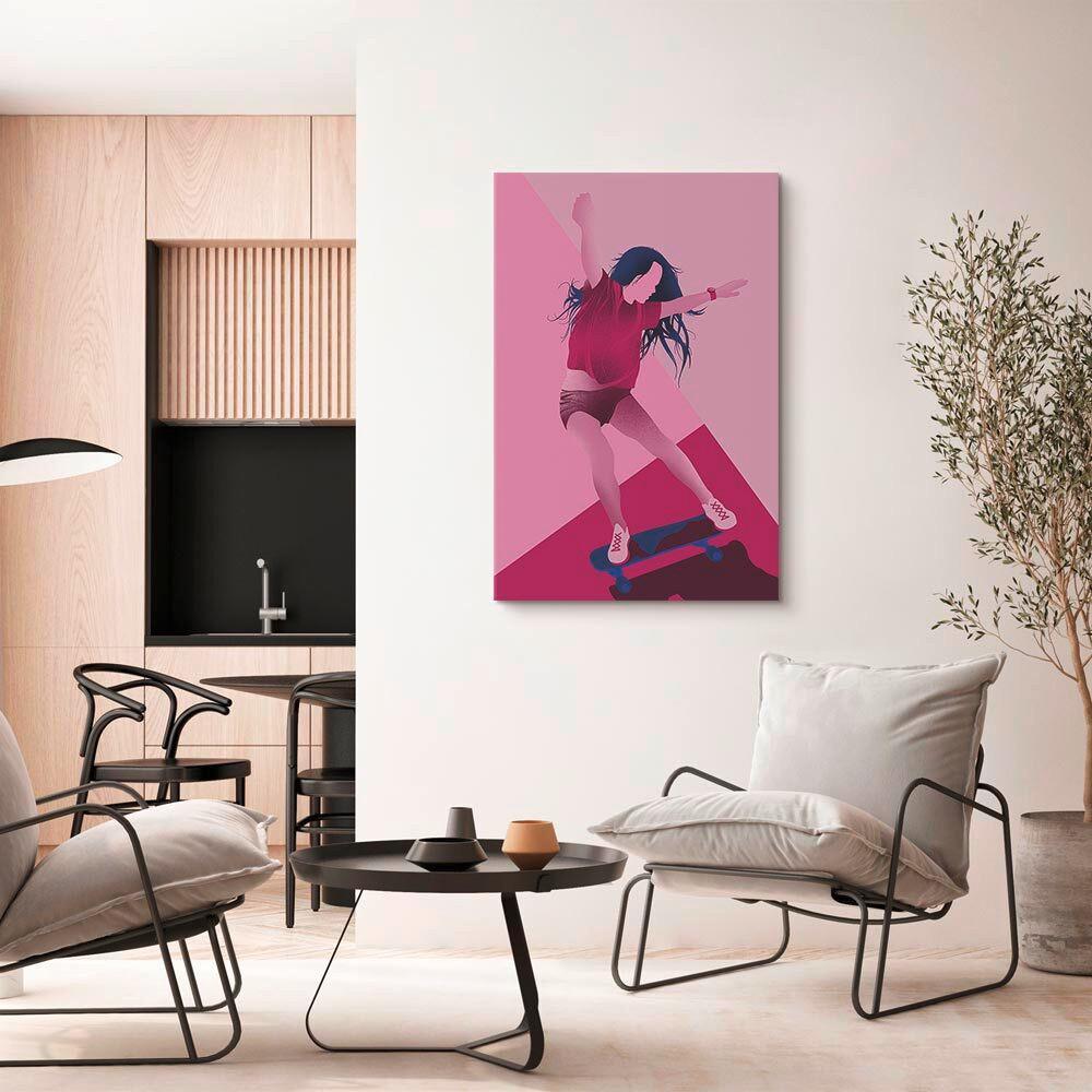Leinwandbild Powerslide Pink Magenta B: 40 Cm - Pink/Magenta, Basics, Holzwerkstoff/Textil (40/60/1.2cm) - artgeist