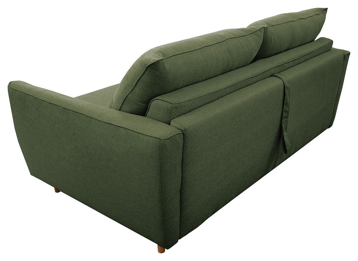Schlafsofa Winter Dunkelgrün B: 195 cm - Dunkelgrün/Buchefarben, Design, Textil (195/90/102cm) - Livetastic