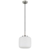 Hängeleuchte Kladora D: 24 cm Schwarz Weiß Nickelfarben - Schwarz/Weiß, KONVENTIONELL, Glas/Textil (24/130cm) - Globo