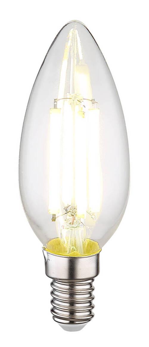 LED žárovka 6 Watt, E14 - čiré, kov/sklo (3,5/9,8cm) - Globo