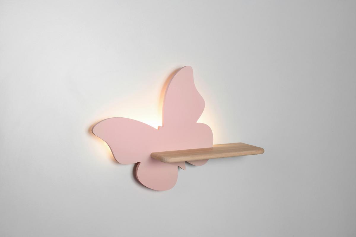 Kinderwandleuchte 21-84897 Butterfly - Pink, Basics, Holz/Holzwerkstoff (40/12/29.5cm)